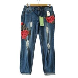 Charlotte Russe boom boom floral embroidery Legging Jeans, SZ Jr. 11 NWT